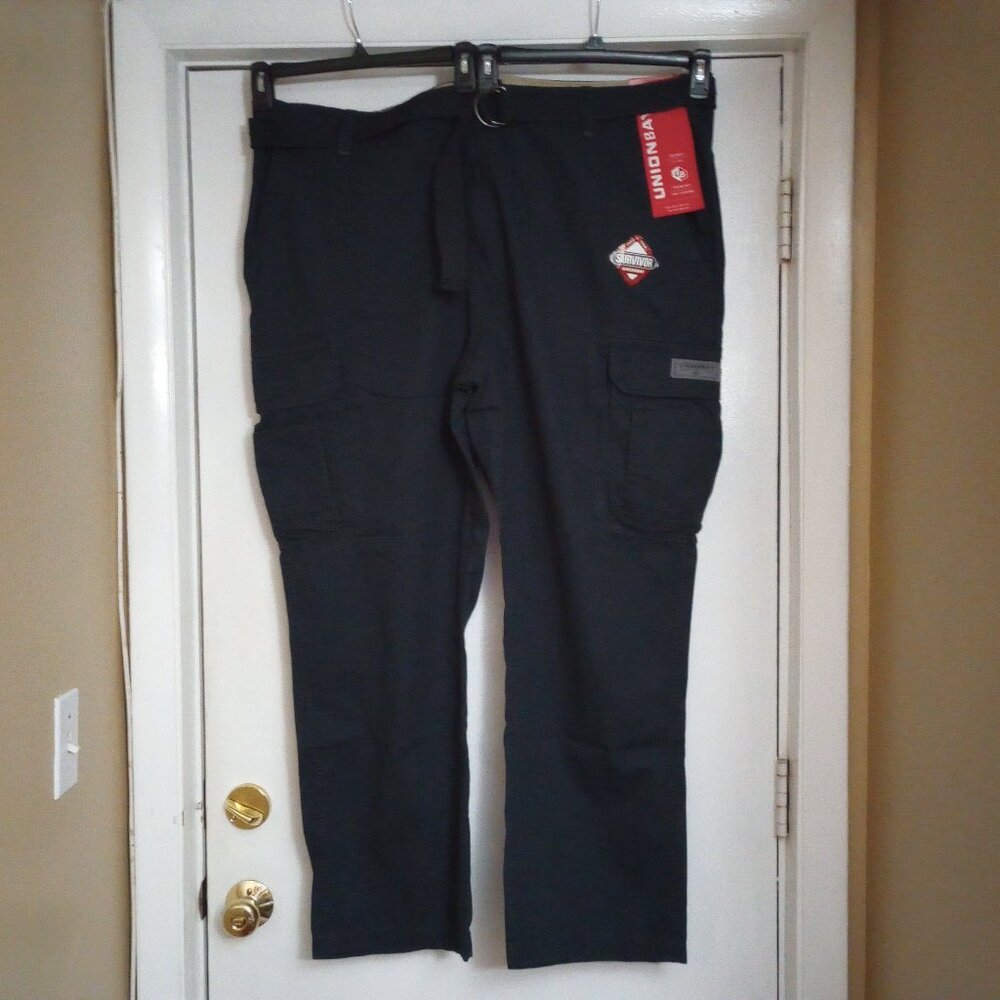 NWT Union Bay Men's Survivor Belted Cargo Pants, Size 50 x 32, Style No. Y15EH3D
